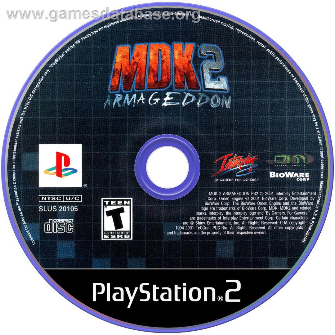 Mdk 2 Armageddon - Sony Playstation 2 - Artwork - Cartridge
