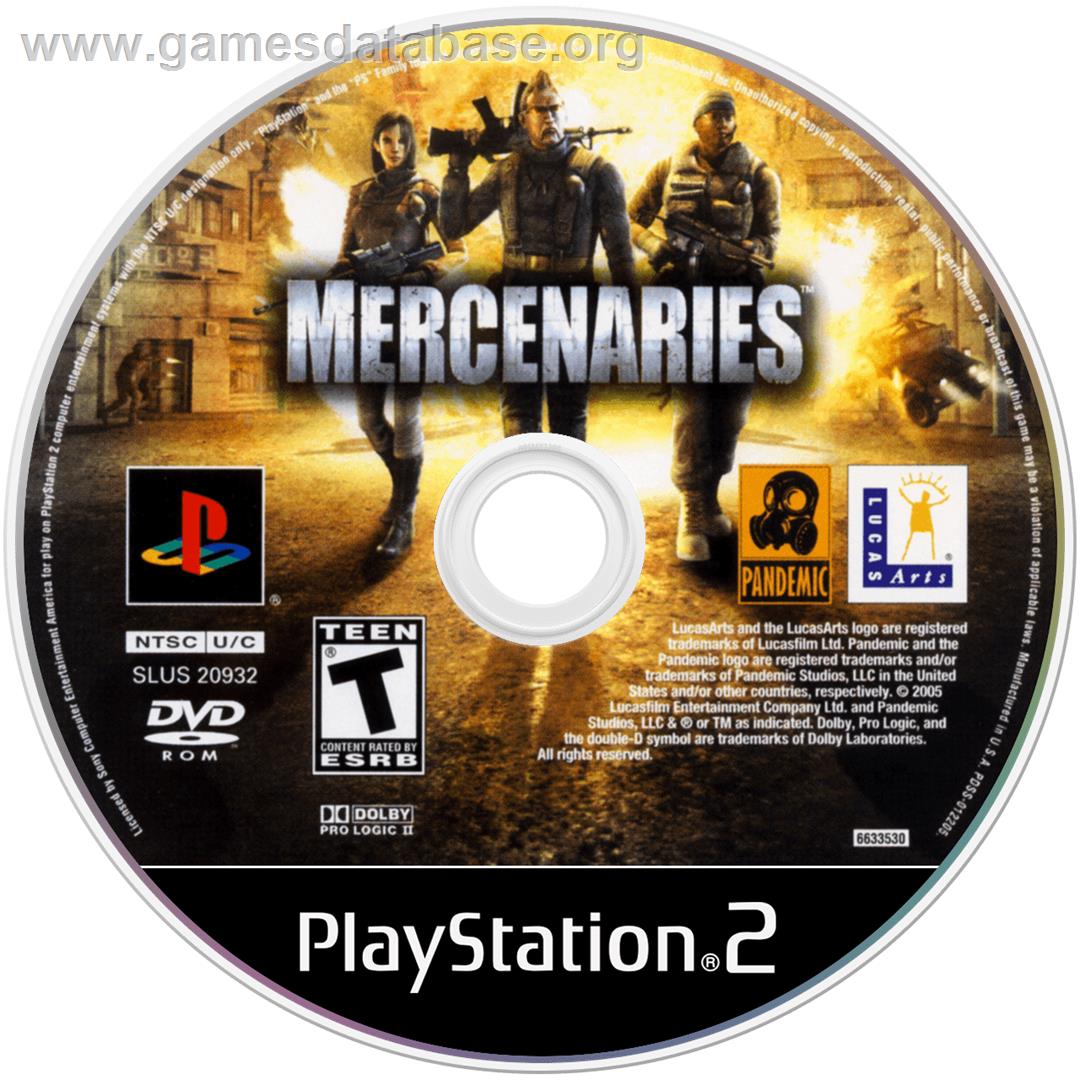 Mercenaries - Playground of Destruction - Sony Playstation 2 - Artwork - Cartridge