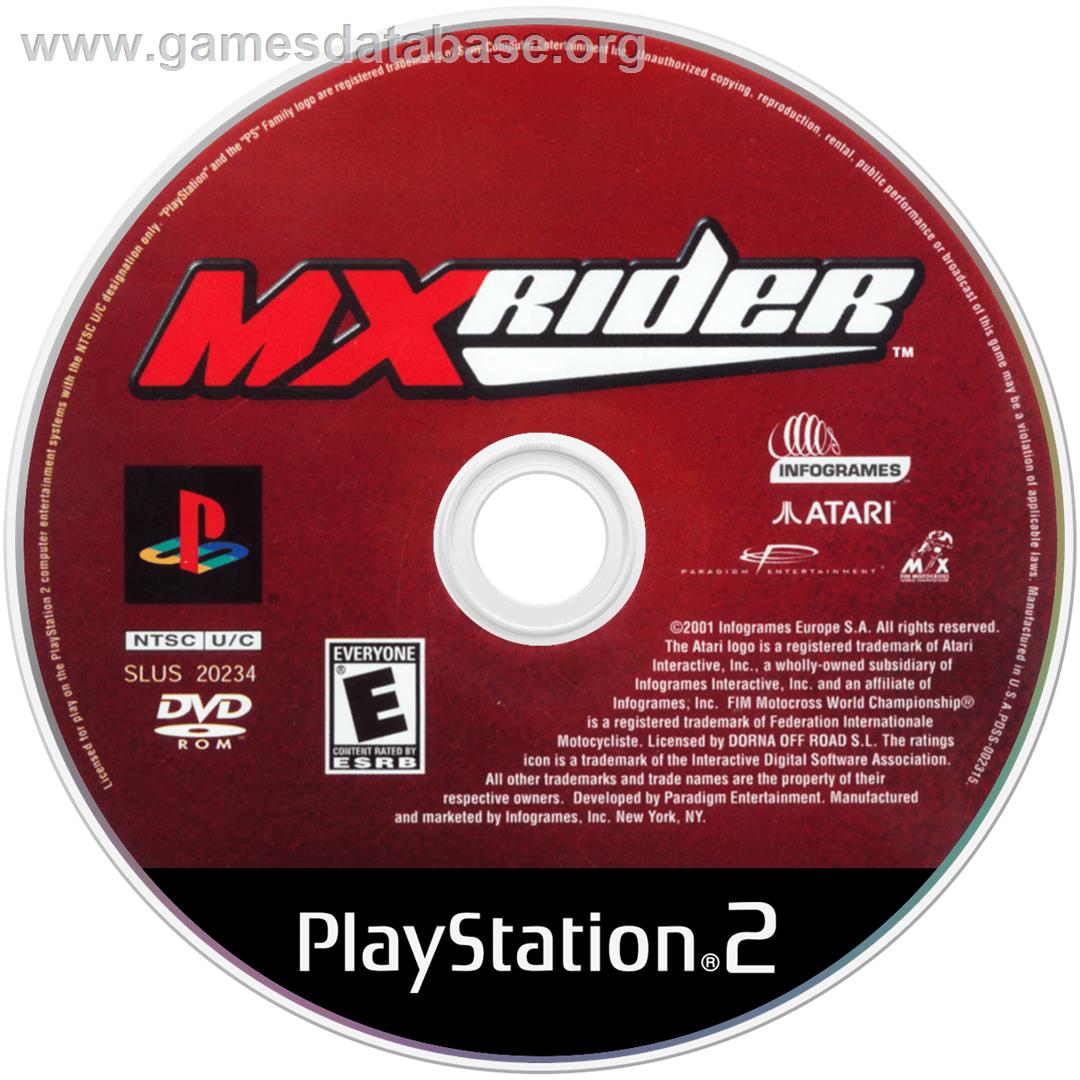 Mx Rider - Sony Playstation 2 - Artwork - Cartridge