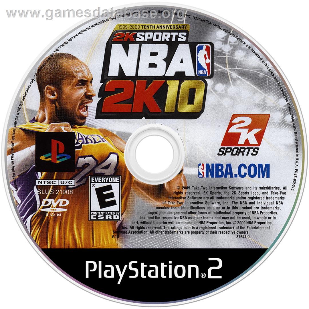 Nba 2k10 - Sony Playstation 2 - Artwork - Cartridge
