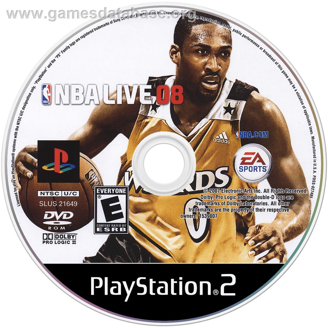 Nba Live 08 - Sony Playstation 2 - Artwork - Cartridge