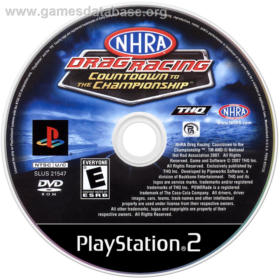 Nhra Drag Racing - Countdown To The Championship - Sony Playstation 2 - Artwork - Cartridge