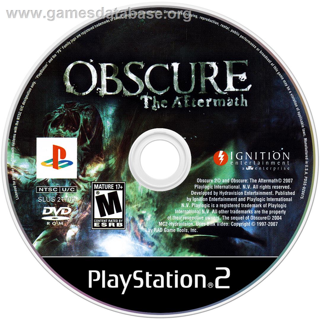 Obscure 2 - Sony Playstation 2 - Artwork - Cartridge