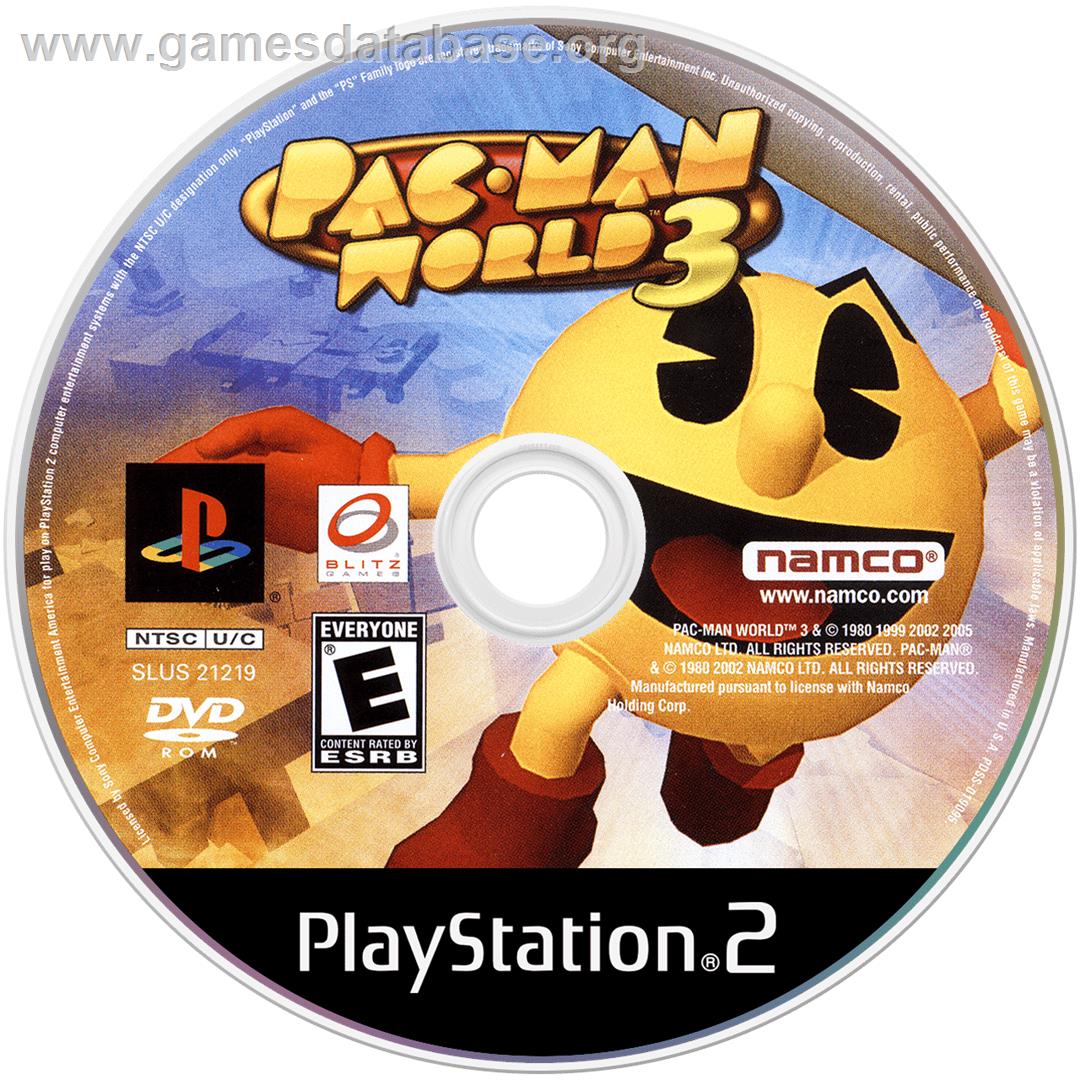 Pac-man World 3 - Sony Playstation 2 - Artwork - Cartridge