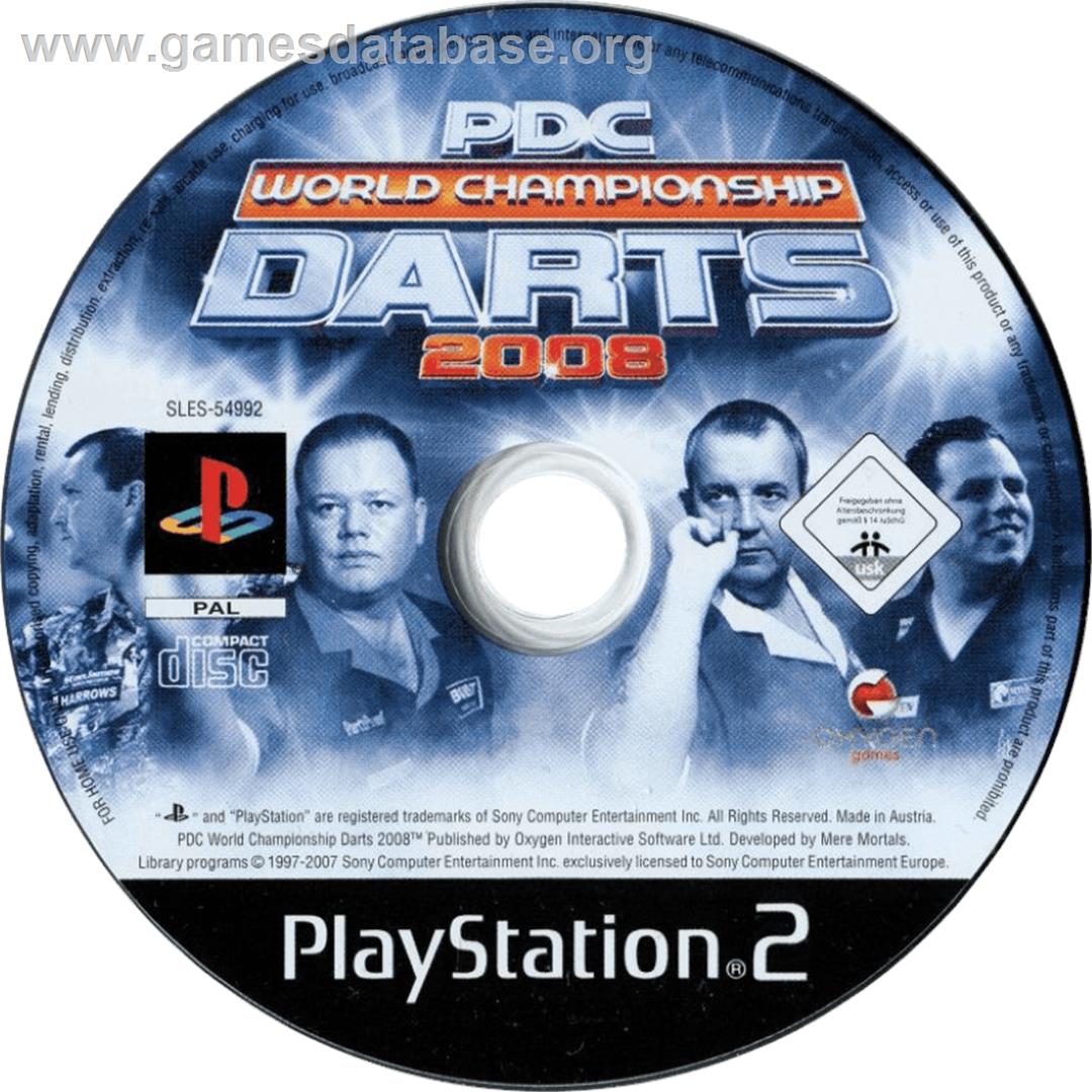 Pdc World Championship Darts 2008 - Sony Playstation 2 - Artwork - Cartridge