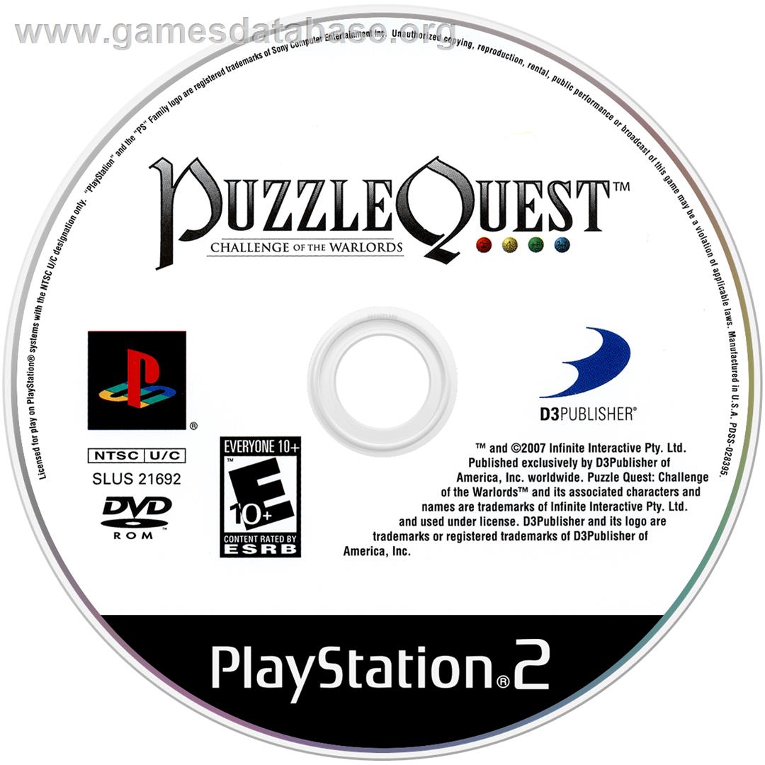 Puzzle Quest - Challenge Of The Warlords - Sony Playstation 2 - Artwork - Cartridge