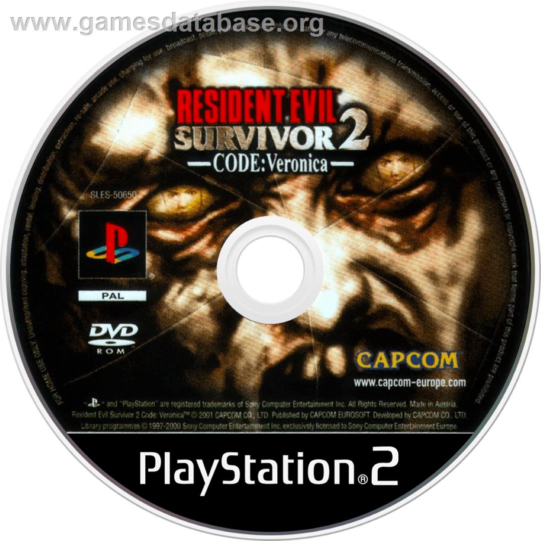 Resident Evil - Survivor 2, Code, Veronica - Sony Playstation 2 - Artwork - Cartridge