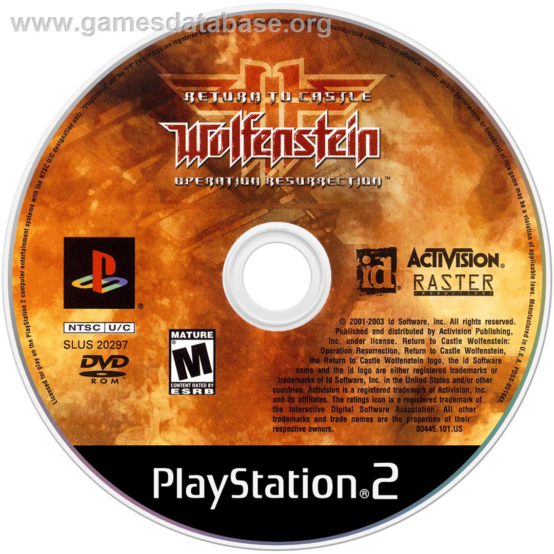 Return To Castle Wolfenstein - Operation Resurrection - Sony Playstation 2 - Artwork - Cartridge