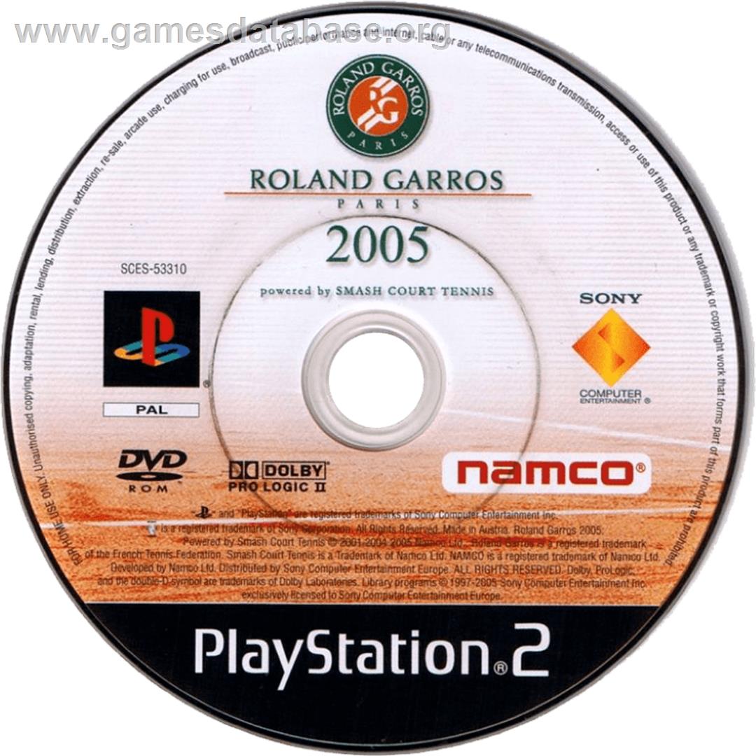 Roland Garros 2005 Powered By Smash Court Tennis - Sony Playstation 2 - Artwork - Cartridge