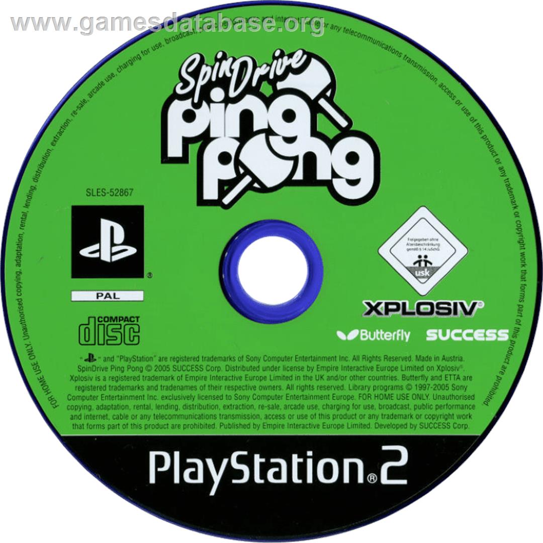 Spindrive Ping Pong - Sony Playstation 2 - Artwork - Cartridge