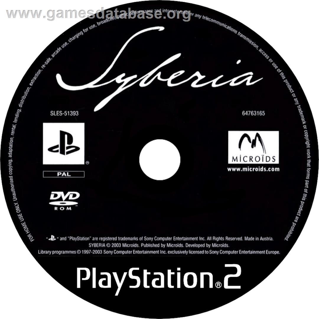 Syberia - Sony Playstation 2 - Artwork - Cartridge