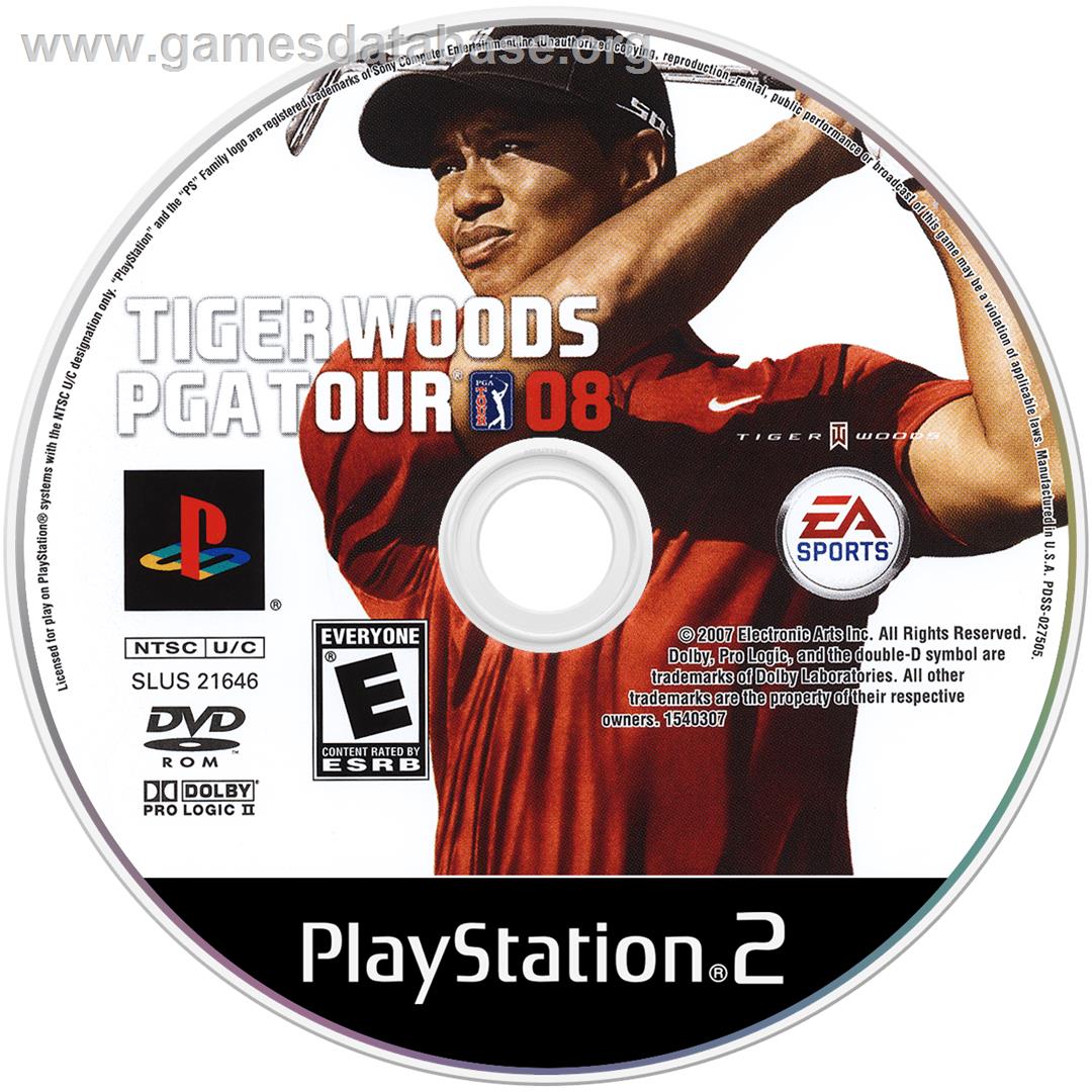 Tiger Woods Pga Tour 08 - Sony Playstation 2 - Artwork - Cartridge