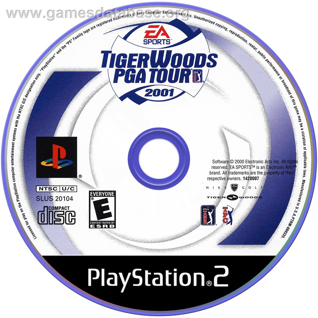 Tiger Woods Pga Tour 2001 - Sony Playstation 2 - Artwork - Cartridge
