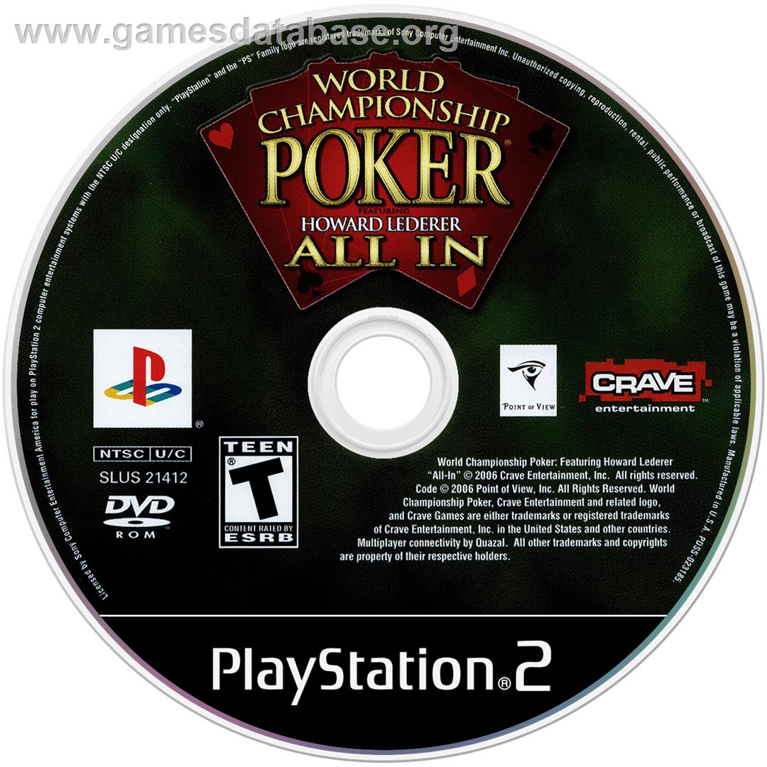 World Championship Poker - Featuring Howard Lederer - All In - Sony Playstation 2 - Artwork - Cartridge