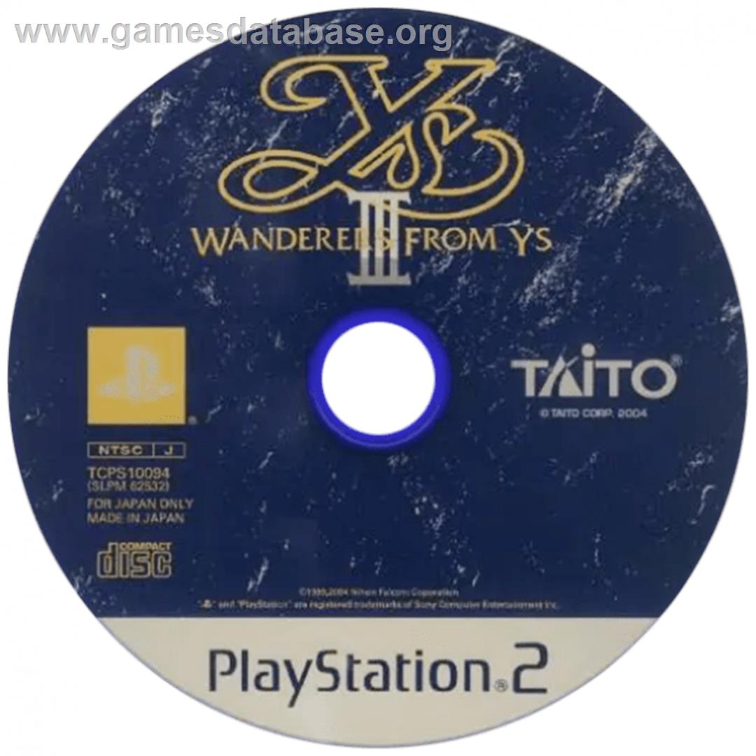 Ys 3 - Wanderers From Ys - Sony Playstation 2 - Artwork - Cartridge