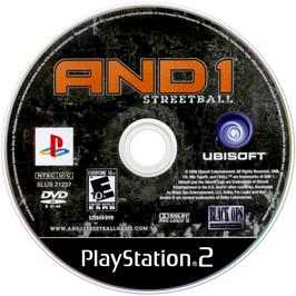 Artwork on the Disc for AND 1 Streetball on the Sony Playstation 2.