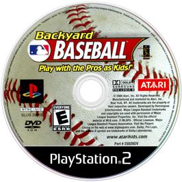 Artwork on the Disc for Backyard Baseball on the Sony Playstation 2.