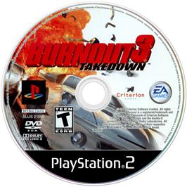 Artwork on the Disc for Burnout 3: Takedown on the Sony Playstation 2.