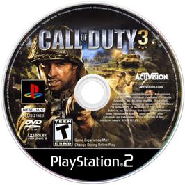 Artwork on the Disc for Call of Duty 3 on the Sony Playstation 2.
