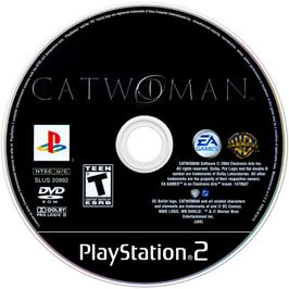 Artwork on the Disc for Catwoman on the Sony Playstation 2.