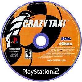 Artwork on the Disc for Crazy Taxi on the Sony Playstation 2.