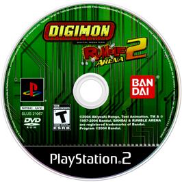 Artwork on the Disc for Digimon Rumble Arena 2 on the Sony Playstation 2.