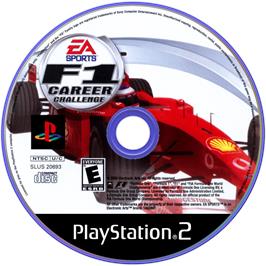 Artwork on the Disc for F1 Career Challenge on the Sony Playstation 2.