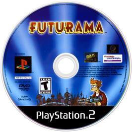 Artwork on the Disc for Futurama on the Sony Playstation 2.