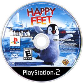 Artwork on the Disc for Happy Feet on the Sony Playstation 2.