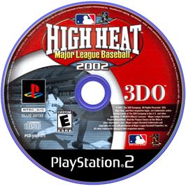 Artwork on the Disc for High Heat Major League Baseball 2002 on the Sony Playstation 2.