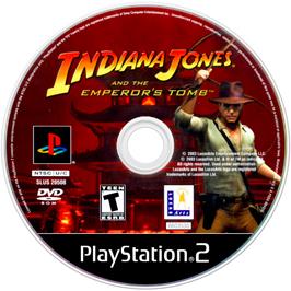 Artwork on the Disc for Indiana Jones and the Emperor's Tomb on the Sony Playstation 2.