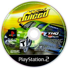 Artwork on the Disc for Juiced on the Sony Playstation 2.