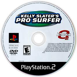 Artwork on the Disc for Kelly Slater's Pro Surfer on the Sony Playstation 2.