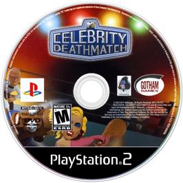 Artwork on the Disc for MTV Celebrity Deathmatch on the Sony Playstation 2.