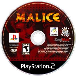 Artwork on the Disc for Malice on the Sony Playstation 2.