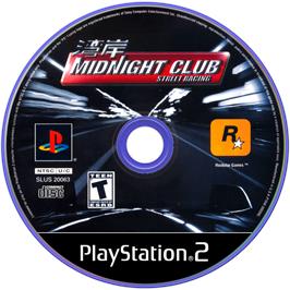 Artwork on the Disc for Midnight Club: Street Racing on the Sony Playstation 2.