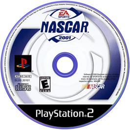Artwork on the Disc for NASCAR 2001 on the Sony Playstation 2.
