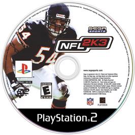 Artwork on the Disc for NFL 2K3 on the Sony Playstation 2.