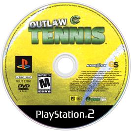 Artwork on the Disc for Outlaw Tennis on the Sony Playstation 2.