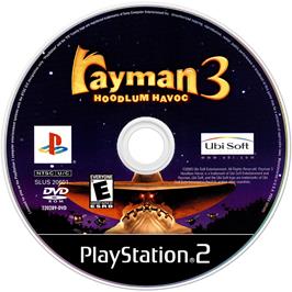 Artwork on the Disc for Rayman 3: Hoodlum Havoc on the Sony Playstation 2.
