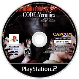 Artwork on the Disc for Resident Evil: Code: Veronica X on the Sony Playstation 2.