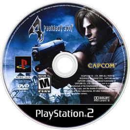 Artwork on the Disc for Resident Evil 4 on the Sony Playstation 2.