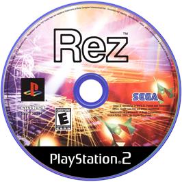 Artwork on the Disc for Rez on the Sony Playstation 2.