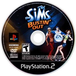Artwork on the Disc for Sims: Bustin' Out on the Sony Playstation 2.