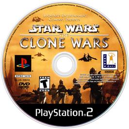 Artwork on the Disc for Star Wars: The Clone Wars on the Sony Playstation 2.