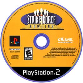 Artwork on the Disc for Strike Force Bowling on the Sony Playstation 2.