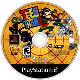 Artwork on the Disc for Teen Titans on the Sony Playstation 2.