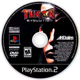 Artwork on the Disc for Turok: Evolution on the Sony Playstation 2.