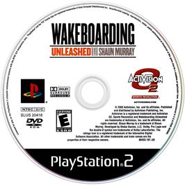 Artwork on the Disc for Wakeboarding Unleashed featuring Shaun Murray on the Sony Playstation 2.