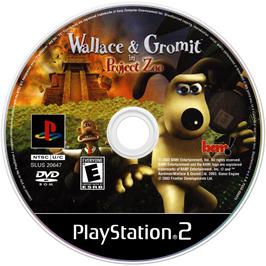 Artwork on the Disc for Wallace & Gromit in Project Zoo on the Sony Playstation 2.